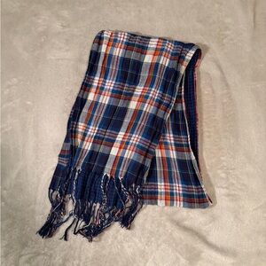 Colorful Plaid Scarf with Fringe